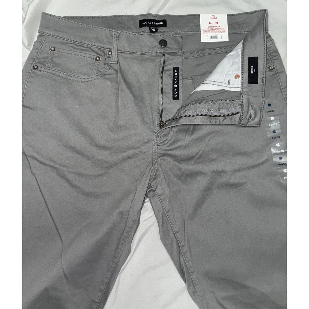 Lucky Brand 223 Straight Advance Stretch Mens Jeans Gray 36X30 NWT
